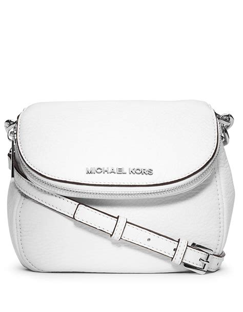 michael kors bedford leather small white crossbody bag